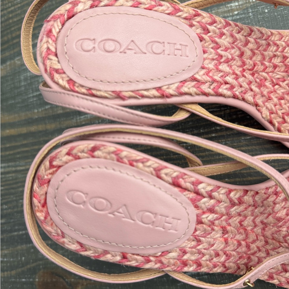 Coach Sandals Kaia Carnation Jute Heels- never worn - Picture 4 of 7